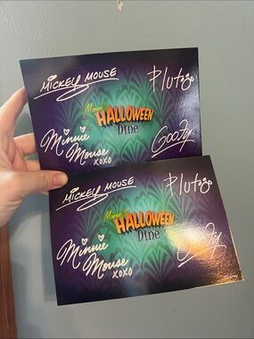 Disney Halloween Dine Postcards in Purple, Teal, Orange